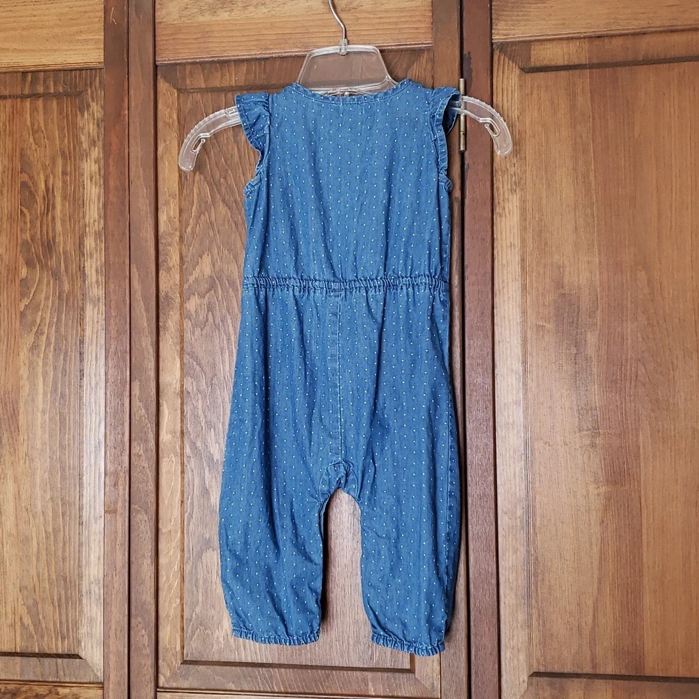 Baby Gap Chambray Dot One Piece Jumpsuit Sz 6-12M